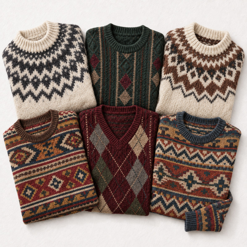 Lot de pulls vintage ethnic, papy et islandais | FripDrop